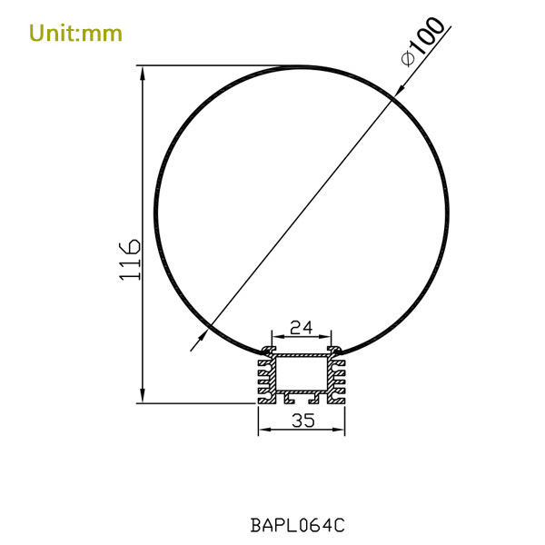 Round LED Channel With Dome Top Light Diffuser for Double Row LED Strip Round LED Channel With Dome Top Light Diffuser for Double Row LED Strip